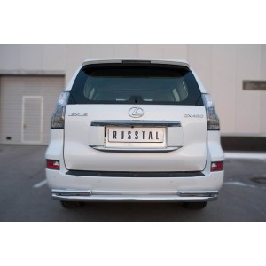Руссталь LGXZ-001849 защита заднего бампера d63 (секции) d42 (уголки) на Lexus GX 460 2014-