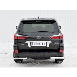 Руссталь LLX4Z-002525 защита заднего бампера уголки d63 секции на Lexus LX450d-LX570 2015 (кроме F-Sport)
