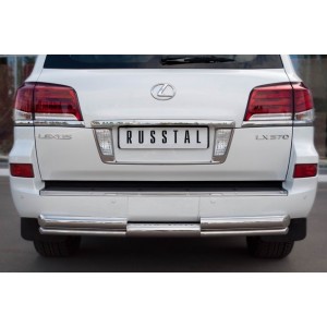 Руссталь LLXZ-000869 защита заднего бампера d76/d42 (ступень) на Lexus LX 570 2012-