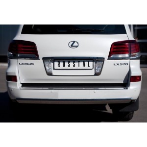 Руссталь LLXZ-000870 защита заднего бампера d75х42 овал на Lexus LX 570 2012-