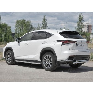 Руссталь LNX3Z-002947 защита заднего бампера d63 дуга-d42 дуга на Lexus NX300 2017-