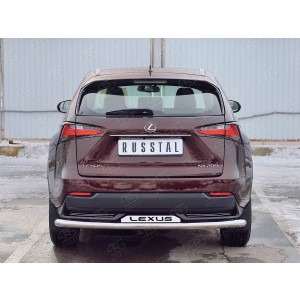 Руссталь LNXZ-002585 защита заднего бампера d63 секции с надписью на Lexus NX 200 2014 (кроме F-Sport) 