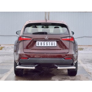 Руссталь LNXZ-002588 защита заднего бампера уголки d63 секции на Lexus NX 200 2014 (кроме F-Sport) 