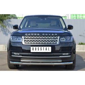 Руссталь LRV-001441 защита переднего бампера d63 (секции) d42 (дуга) на Land Rover Vogue 2013