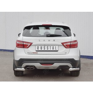 Руссталь LVZ-002852 защита заднего бампера уголки d63 секции на Lada Vesta SW Cross 2017-