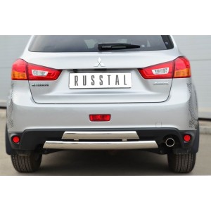 Руссталь MASZ-001328 защита заднего бампера 75х42/75х42 овалы (дуга) на Mitsubishi ASX 2012-