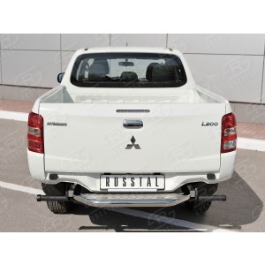 Руссталь ML2Z-0022531 защита заднего бампера d63 с листом (лист алюм, проф. нерж) (вариант 1) на Mitsubishi L200 2015-