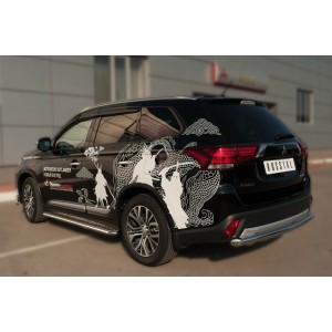Руссталь MOZ-002113 защита заднего бампера d63 (дуга) на Mitsubishi Outlander 2015-