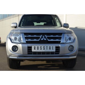 Руссталь MP4Z-001035 защита переднего бампера d63 (секции) на Mitsubishi Pajero 4 2012-2014