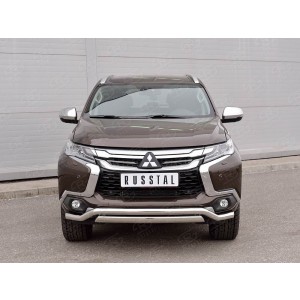Руссталь MPJSZ-002480 защита переднего бампера d63 волна-75х42 дуга на Mitsubishi Pajero Sport 2016