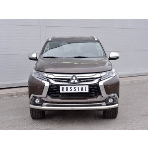 Руссталь MPJSZ-002483 защита переднего бампера d63 секция на Mitsubishi Pajero Sport 2016