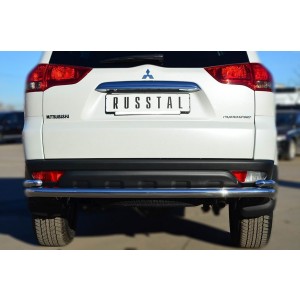 Руссталь MPSZ-001584 защита заднего бампера d63 (волна) d42 (уголки) на Mitsubishi Pajero Sport 2013-