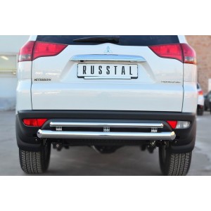 Руссталь MPSZ-001586 защита заднего бампера d76 (дуга) d42 (дуга) на Mitsubishi Pajero Sport 2013-
