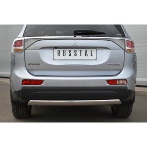 Руссталь MRZ-001060 защита заднего бампера D75х42 овал (дуга) на Mitsubishi Outlander 2012-