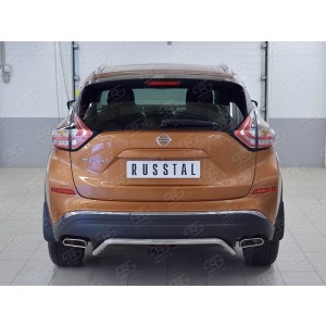 Руссталь NMUZ-002411 защита заднего бампера d42 волна под машину на Nissan Murano 2016