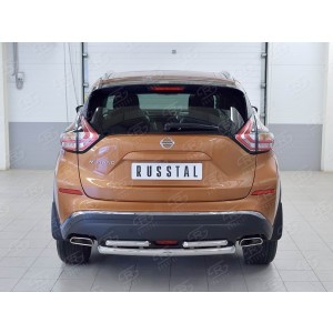 Руссталь NMUZ-002412 защита заднего бампера d63 дуга-d42х2 дуги на Nissan Murano 2016