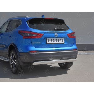 Руссталь NQSZ-003251 защита заднего бампера d75х42 дуга на Nissan Qashqai 2019-