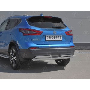 Руссталь NQSZ-003253 защита заднего бампера d63 дуга-d42 дуга на Nissan Qashqai 2019-