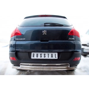 Руссталь P38Z-000431 защита заднего бампера d63/42 (дуга) на Peugeot 3008 2009-