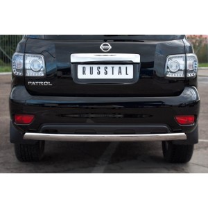 Руссталь PAZ-000895 защита заднего бампера d75/42 овал на Nissan Patrol 2010-2013