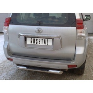 Руссталь PNZ-000481 защита заднего бампера d76 с накладкой на Toyota Land Cruiser Prado 150 2009-2012