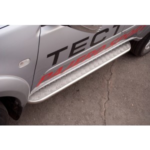 Руссталь PSL-000928 пороги труба d42 с листом на Mitsubishi Pajero Sport 2010-2012