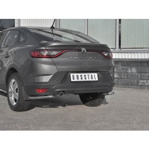 Руссталь RARZ-003322 защита заднего бампера уголки d42 секции на Renault Arkana 2019-