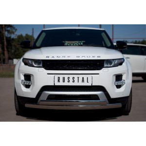 Руссталь REDZ-000660 защита переднего бампера 75х42/75х42 овалы на Land Rover Range Rover Evoque Dynamic 2011-
