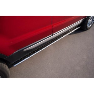 Руссталь REPO-000806 пороги труба 75х42 овал с проступью на Land Rover Range Rover Evoque Prestige U Pure 2011-