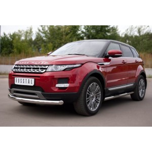 Руссталь REPT-0008053 пороги труба d76 с накладками (со скругленными торцами) на Land Rover Range Rover Evoque Prestige U Pure 2011-