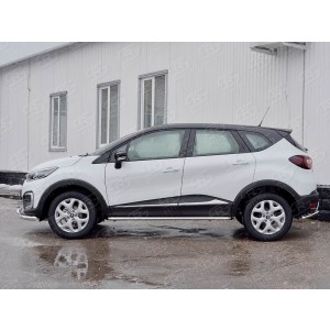 Руссталь RKPL-0024682 пороги труба d42 С листом (лист алюм, проф.сталь) (вариант2) на Renault Kaptur 2016