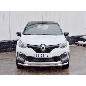 Руссталь RKPZ-002464 защита переднего бампера d63 секция-75х42 дуга на Renault Kaptur 2016