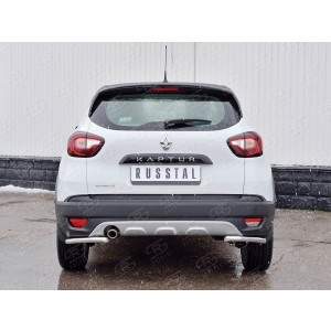Руссталь RKPZ-002472 защита заднего бампера уголки d42 секция на Renault Kaptur 2016