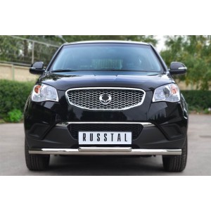 Руссталь SAZ-001422 защита переднего бампера d63 (секции)/42 (дуга) на SsangYong Actyon 2010-2013