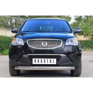 Руссталь SAZ-001423 защита переднего бампера 75х42 (дуга) на SsangYong Actyon 2010-2013