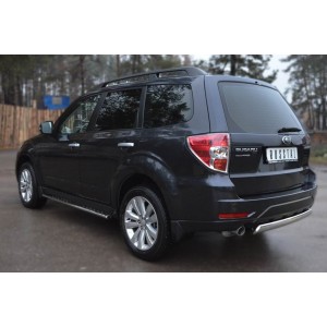 Руссталь SFRZ-001008 защита заднего бампера d75х42 овал на Subaru Forester 2008-2012