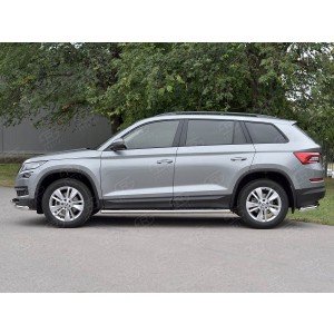 Руссталь SKKO-002771 пороги труба 120х60 овал с проступью на Skoda Kodiaq 2017-