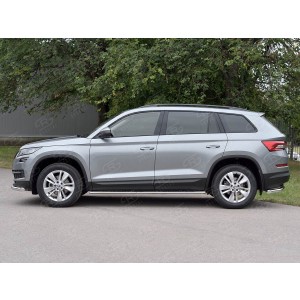 Руссталь SKKO-002772 пороги труба 75х42 овал с проступью на Skoda Kodiaq 2017-