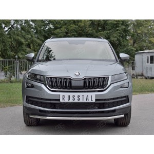 Руссталь SKKZ-002766 защита переднего бампера d42 секции на Skoda Kodiaq 2017-