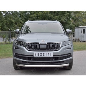 Руссталь SKKZ-002767 защита переднего бампера d63 секции на Skoda Kodiaq 2017-