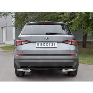 Руссталь SKKZ-002782 защита заднего бампера уголки d63 секции на Skoda Kodiaq 2017-