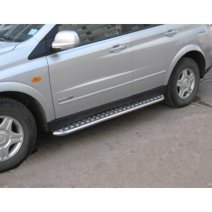 Руссталь SKL-000295 пороги труба d 42 с листом на SsangYong Kyron 2007-