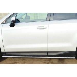 Руссталь SUFO-001601 пороги труба 75х42 овал с проступью на Subaru Forester 2013-