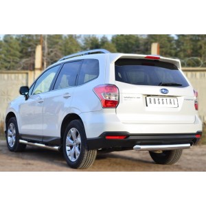 Руссталь SUFT-0016002 пороги труба d76 с накладкой (с заглушками на торцах) на Subaru Forester 2013-