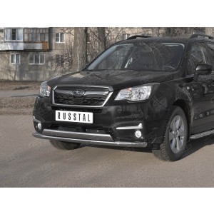 Руссталь SUFZ-003342 защита переднего бампера d63 секции-d75х42 дуга на Subaru Forester (SJ) 2016-2018