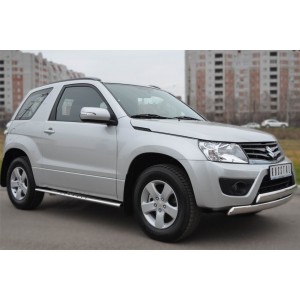 Руссталь SV3O-001109 защита порогов 75х42 с проступью на Suzuki Grand Vitara 3дв. 2012-