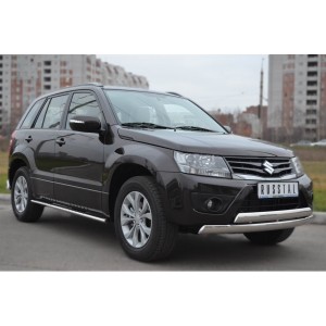 Руссталь SVO-001096 защита порогов 75х42 с проступью на Suzuki Grand Vitara 5 дв. 2012-