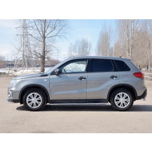 Руссталь SVO-002641 пороги труба 75х42 овал с проступью на Suzuki Vitara 2015-