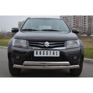 Руссталь SVZ-001093 защита переднего бампера d75/42х75/42 овалы (дуга) на Suzuki Grand Vitara 5 дв. 2012-