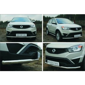 Руссталь SYAZ-001972 защита переднего бампера d63 (секции) на SsangYong Actyon 2014-